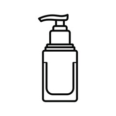 Pump bottle dispenser icon for cosmetic liquid soap or sanitizer hygiene products
