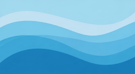 Fototapeta premium Blue abstract waves on a light blue background.