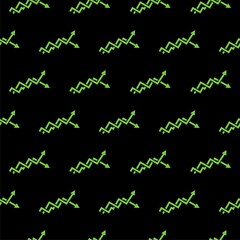 Up and down profit arrows seamless pattern isolated on black background