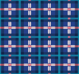 Japanese Embrodery Cross Net Vector Seamless Pattern