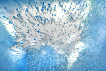 Air bubbles on the frozen ice surface