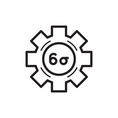 Six Sigma icon symbolizing quality improvement, defect elimination, and process variation reduction, representing data-driven management, operational excellence, and methodical efficiency.