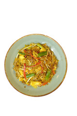 this is a beautiful delicious varaities food rice egg fried rice fish etc.