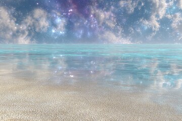 Glitter Beach Under Starry Night