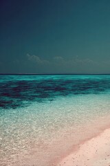 Sparkling Pink Beach Meets Turquoise Ocean