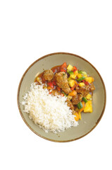 this is a beautiful delicious varaities food rice egg fried rice fish etc.