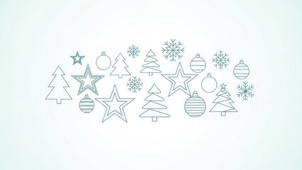 A Christmas-themed image with a blue and white color scheme featuring various Christmas decorations.