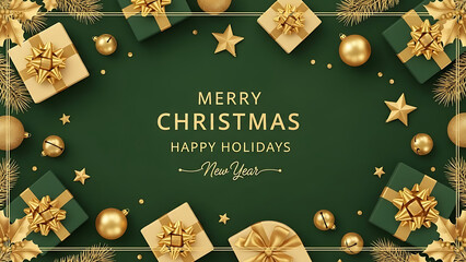 The image provides a high-resolution, celebratory visual with a central negative space, ready for holiday text or a New Year message, embodying the spirit of the festive theme.