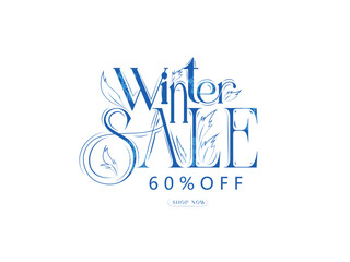 Naklejka premium Winter Sale Poster Designe illustration . 