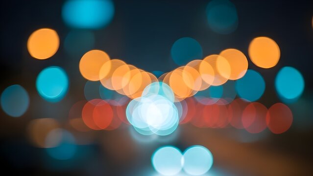 Abstract bokeh lights creating a festive and dreamy nighttime atmosphere - Powered by Adobe