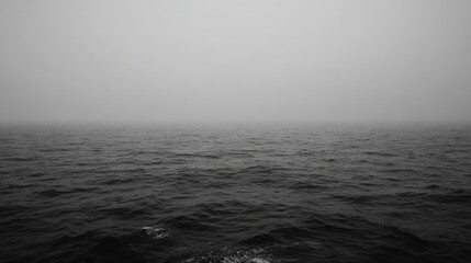 Misty Gray Sea Landscape