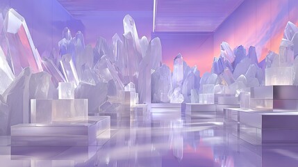 Abstract Crystal Structures Exhibition Space