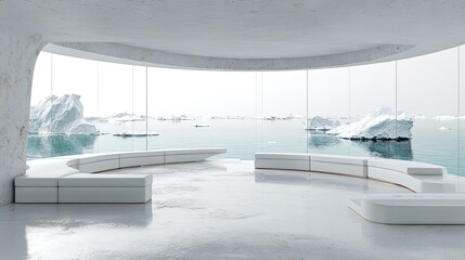 Modern White Interior With Ocean View