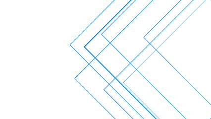 Minimalist White Abstract Background Blue & Cyan Geometric Line Art in Modern Tech-Style, Layered Angular Shapes Ideal for Futuristic Design, Business Visuals, UI Themes & Digital Banners use.