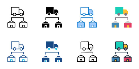 distribution icon set multiple style vector collection 
