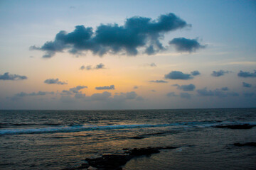 Indian konkani Sea with sunset