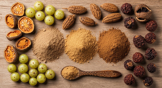 triphala mix flat lay