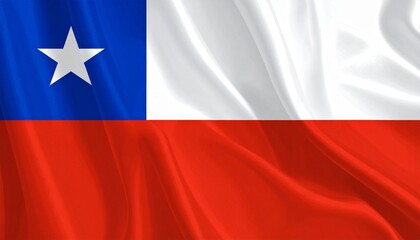 Chilean flag with white and red horizontal bands and blue square with white star in top left.