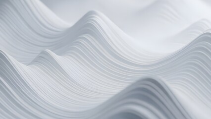 Abstract white waves background with textured surface and subtle light variations