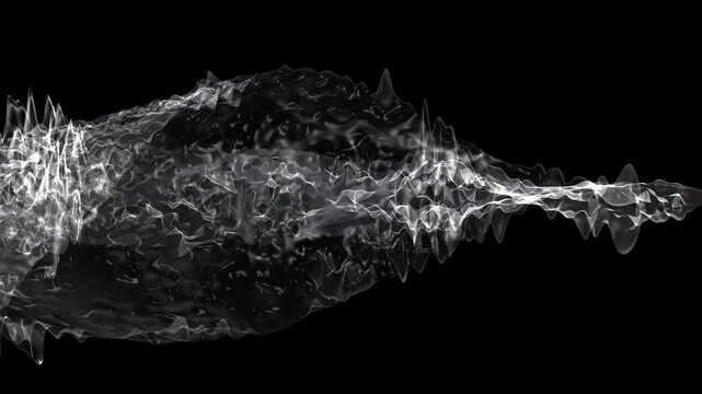 Abstract speed of sound shock wave effect in slow motion on black screen