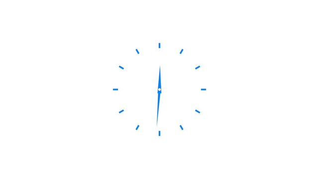 Abstract clock icon animation. Digital and analog clock 24 hours isolated on white background. and creating a stunning video.4k video