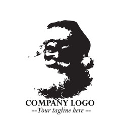 Santa Claus Logo Symbol in Black on White Background for Classic Holiday Branding and Design ArtPlus