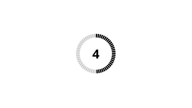 Countdown timer ten seconds animation.10 to 0 seconds on transparent background with alpha channel, 10 second countdown timer animation.