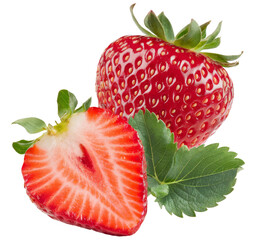 fresh strawberries on white background