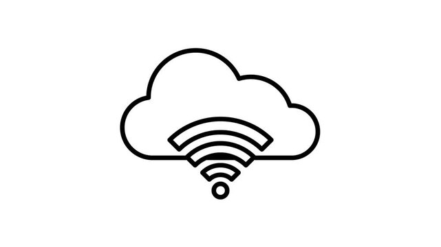 Cloud computing wifi connection animation loop
