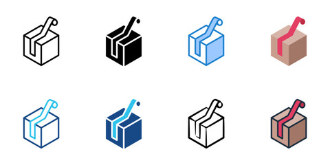 Packing icon set multiple style vector collection 
