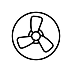 Simple modern fan icon for cooling, ventilation, or technology concepts in homes