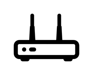 Obraz premium Modern router icon for wireless connectivity, essential for home office network