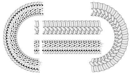 Two types of black bamboo weave pattern brushes