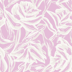 Abstract Rose Pastel Floral Seamless Pattern Design