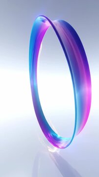 Futuristic abstract visualization of a vibrant, glowing energy ribbon tracing a complex, parabolic curve across a white void communication, parabolic, white