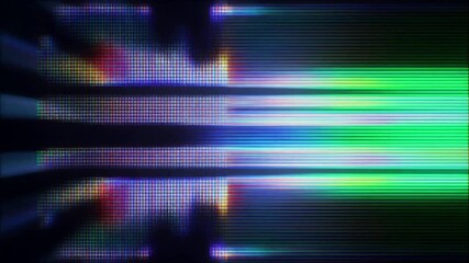 Abstract Digital Sound Wave Visualization with Glitch Effect and Vibrant Light Rays in 4K - Powered by Adobe