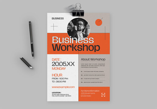 Professional Business Workshop Flyer Layout Design