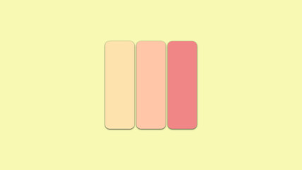 Coral Pink Peach Color Palette Swatches on Yellow Background