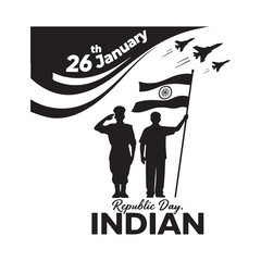 Obraz premium Indian Republic Day Honoring the Nation with Flag, Salutes, and Air Force Fly past. 