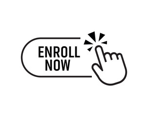 enroll now button on white background