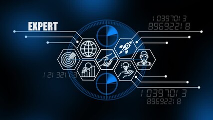 Futuristic Technology Interface Visualizing Expertise and Global Data Networks digital - Powered by Adobe