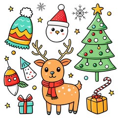 Obraz premium set of christmas elements