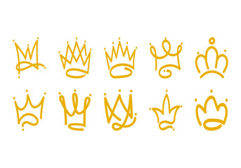 Hand Drawn Graffity Crown Logos Element