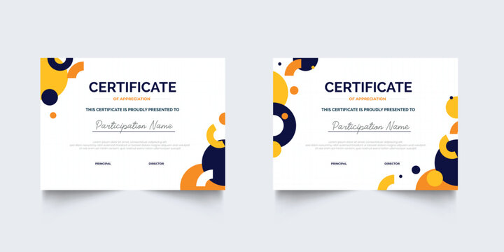 Set of geometric business Certificate of appreciation template frame border premium design. Certificate of Appreciation for business and education premium design.