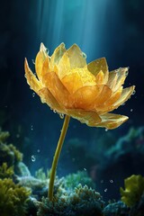 Golden Underwater Lotus Flower