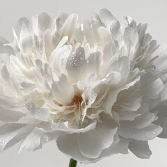 Elegant White Peony Closeup