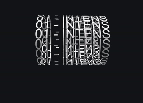 Kinetic Typography Cylinder Rotating with Binary Code and 'Intense' Text Loop