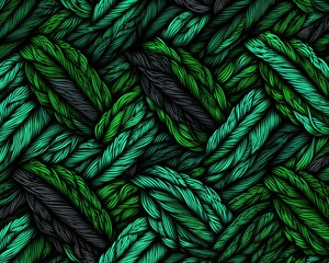 Intricate Woven Pattern In Teal And Dark Green