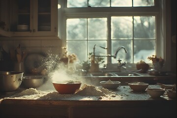 Baking Prep: A Cloud of Flour
