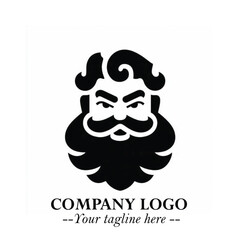 Santa Claus Logo Symbol in Black on White Background for Classic Holiday Branding and Design ArtPlus